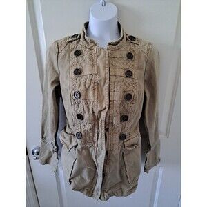 DKNY Jeans Jacket Women’s Small Military Tan Khaki